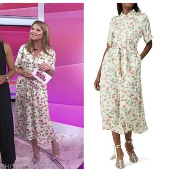 Hofmann Copenhagen Gabriella Shirt Dress in Cream 34 2 Womens Midi Tie - Picture 12 of 15